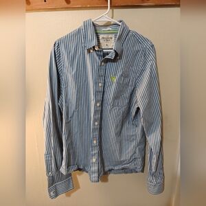 Abercrombie & Fitch Blue and White Striped Shirt